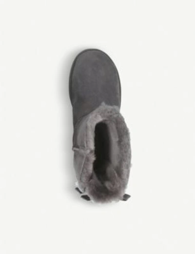Shop Ugg Bailey Bow Sheepskin Boots In Grey