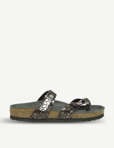 Shop Birkenstock Mayari Stone-effect Metallic Sandals In Metallic Black