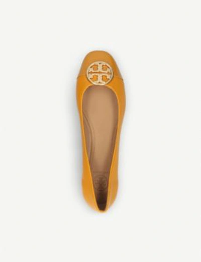 Shop Tory Burch Chelsea Leather Ballerina In Mustard