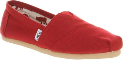 Shop Toms Classic Canvas Shoes In Red