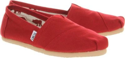 Shop Toms Classic Canvas Shoes In Red