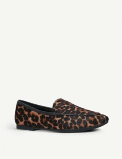 Shop Kurt Geiger Kobi Leopard-print Pony Loafers In Cream Comb