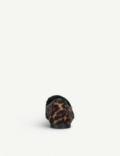 Shop Kurt Geiger Kobi Leopard-print Pony Loafers In Cream Comb