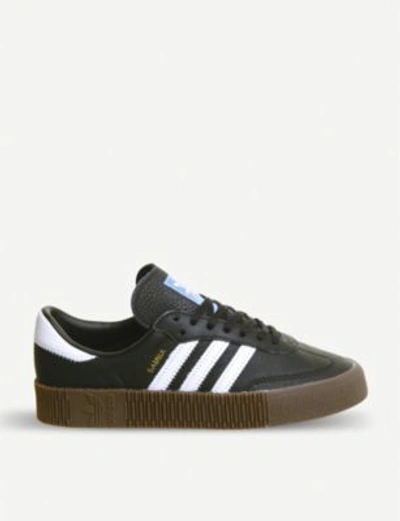 Shop Adidas Originals Samba Rose Leather Trainers In Core Black White Gum