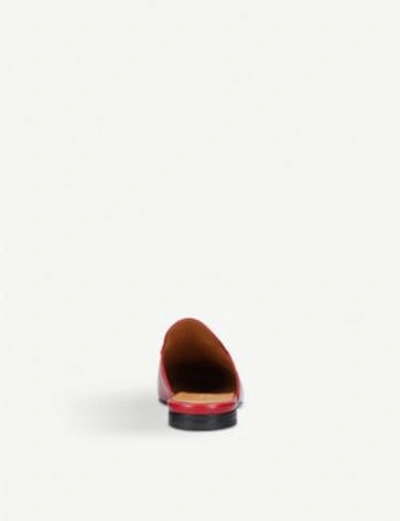 Shop Gucci Princeton Leather Slippers In Red