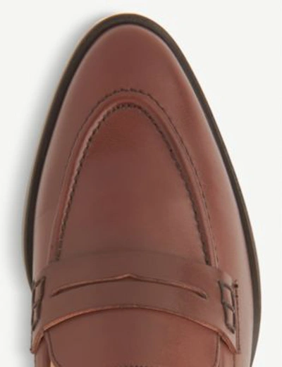 Shop Lk Bennett Iona Leather Penny Loafers In Bro-tan