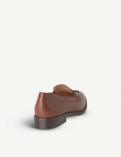 Shop Lk Bennett Iona Leather Penny Loafers In Bro-tan