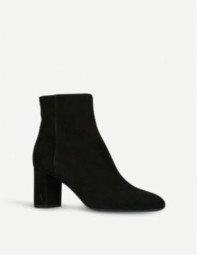 Shop Saint Laurent Loulou 70 Suede Ankle Boots In Black
