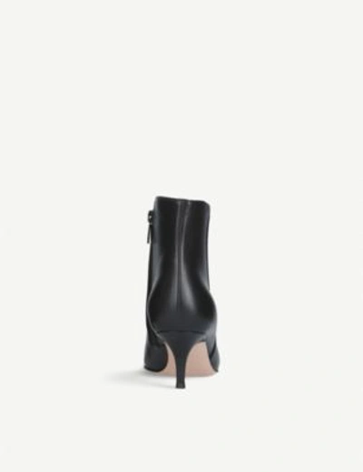 Shop Gianvito Rossi Levy 55 Leather Ankle Boots In Black