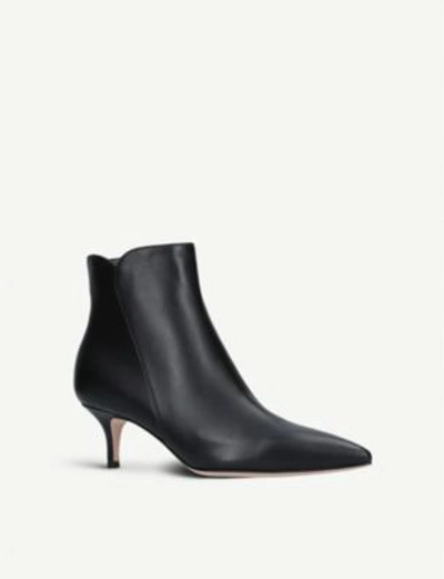 Shop Gianvito Rossi Levy 55 Leather Ankle Boots In Black