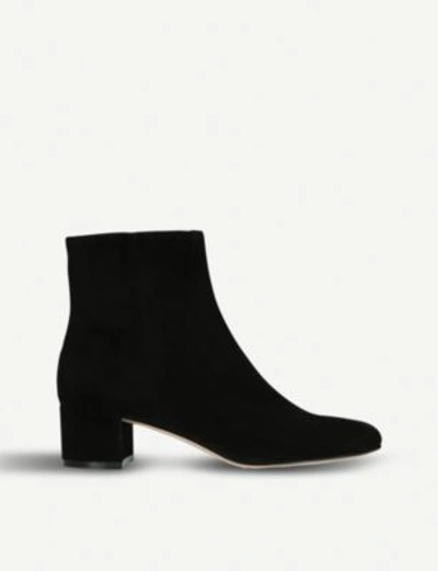 Shop Gianvito Rossi Trish 45 Suede Ankle Boots In Black