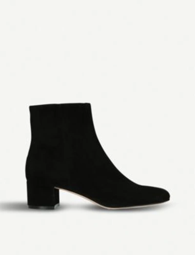 Gianvito Rossi Joelle Suede Block-heel Booties In Black