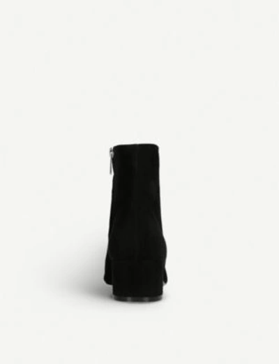 Gianvito Rossi Joelle Suede Block-heel Booties In Black