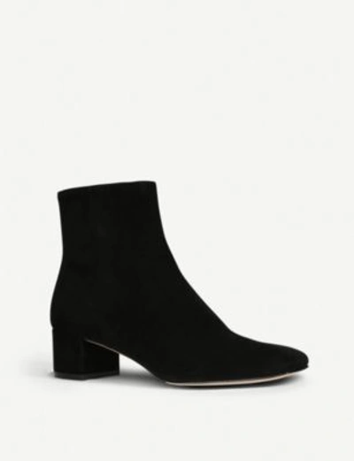 Shop Gianvito Rossi Trish 45 Suede Ankle Boots In Black