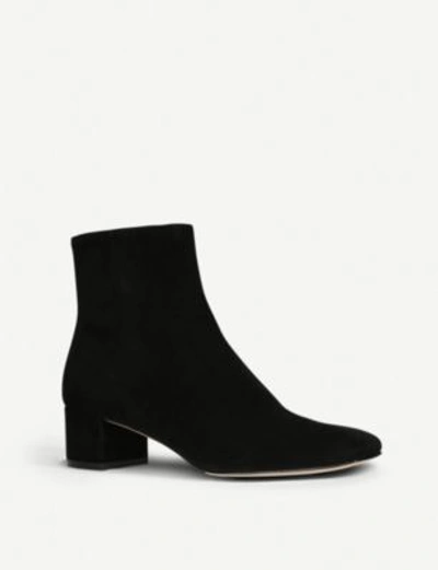 Gianvito Rossi Joelle Suede Block-heel Booties In Black