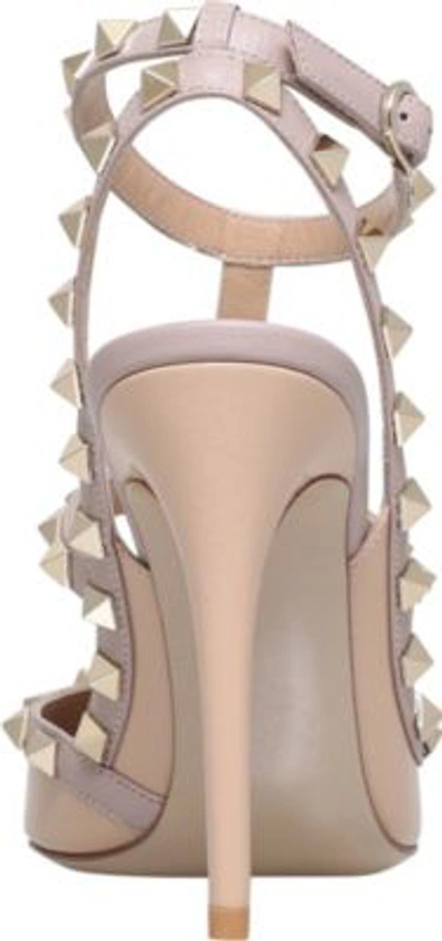 Shop Valentino Rockstud 100 Leather Courts In Camel