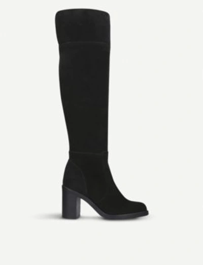 Shop Kurt Geiger Tring Over-the-knee Suede Boots In Black