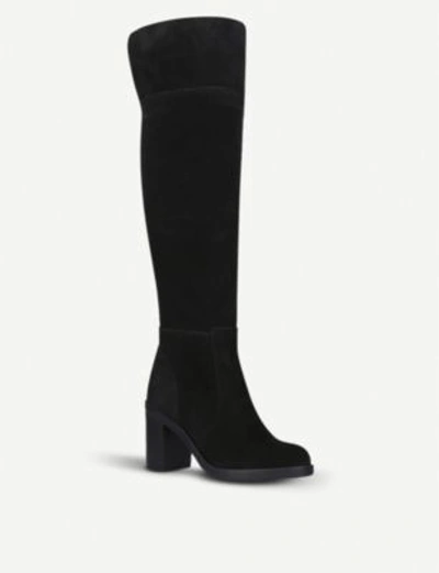 Shop Kurt Geiger Tring Over-the-knee Suede Boots In Black