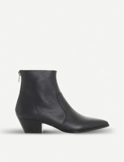 Shop Steve Madden Cafe Leather Ankle Boots In Black-leather