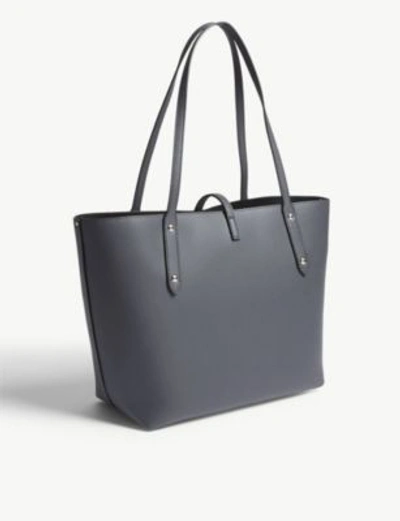 Shop Coach Midnight Navy Blue Elegant Market Leather Tote Bag In Sv/midnight Navy