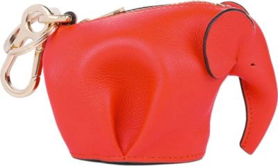 Shop Loewe Elephant Leather Charm In Primary Red