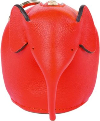 Shop Loewe Elephant Leather Charm In Primary Red