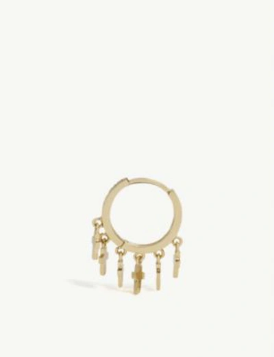 Shop Astrid & Miyu Mystic Cross Hoop Earrings In Gold