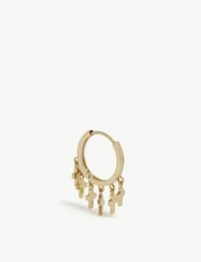 Shop Astrid & Miyu Mystic Cross Hoop Earrings In Gold