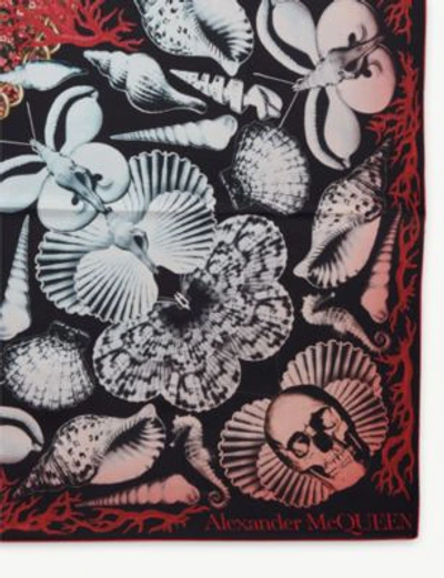 Shop Alexander Mcqueen Dream Shell Scarf In Black/red