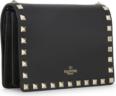 Shop Valentino Rockstud Small Leather Cross-body Bag In Black