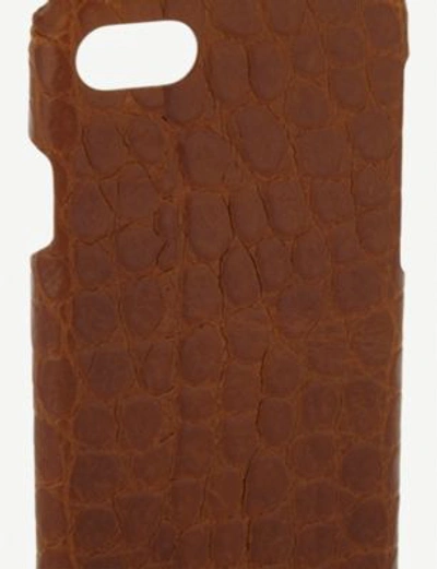 Shop The Case Factory Croc-embossed Leather Iphone 7/8 Case In Cognac