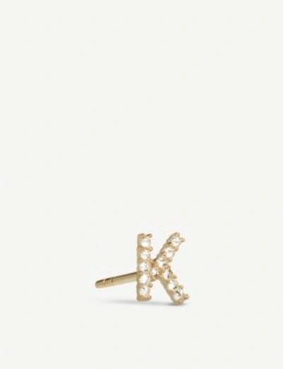 Shop Annoushka K 18ct Yellow-gold And Diamond Single Stud Earring In 18ct Yellow Gold