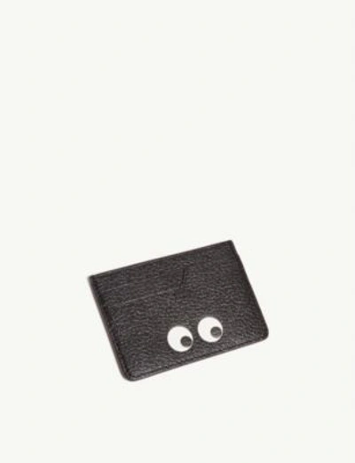 Shop Anya Hindmarch Eyes Leather Card Holder In Black Capra