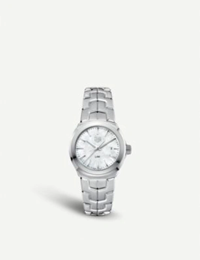 Shop Tag Heuer Wbc1310.ba0600 Mother-of-pearl And Stainless Steel Watches In Silver