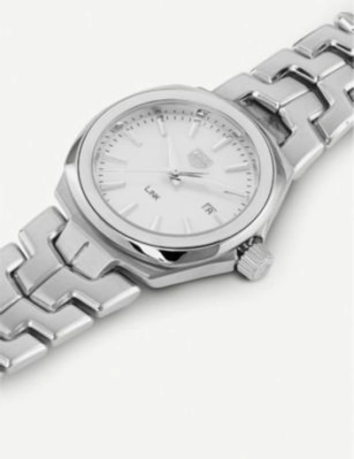 Shop Tag Heuer Wbc1310.ba0600 Mother-of-pearl And Stainless Steel Watches In Silver