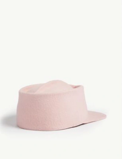 Shop Gladys Tamez Millinery Daria Felt Velour Cap In Light Pink