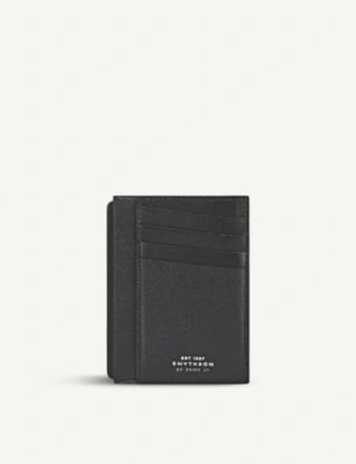 Shop Smythson Grosvenor Leather Card Holder In Black