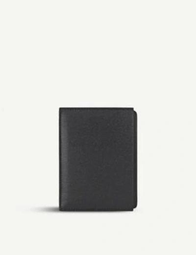 Shop Smythson Grosvenor Leather Card Holder In Black
