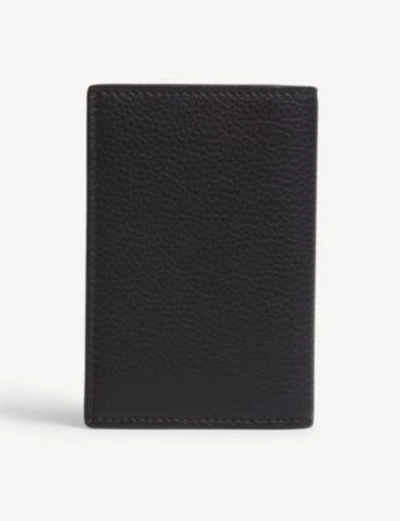 Shop Alexander Mcqueen Leather Bi-fold Card Holder In Black/gold