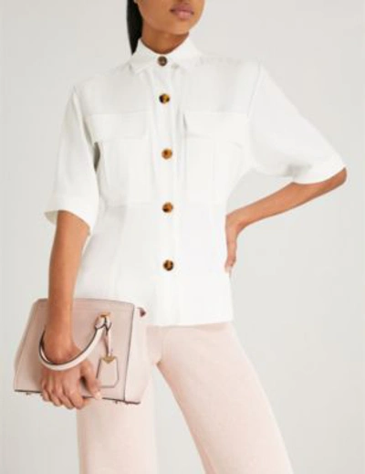Shop Michael Michael Kors Michael Kors Brown Benning Leather Tote Bag In Soft Pink