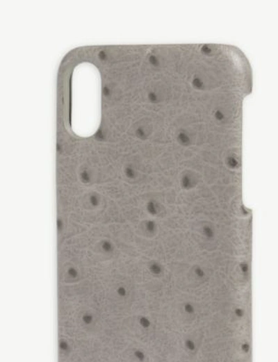 Shop The Case Factory Ostrich-print Phone Case Iphone X In Grey