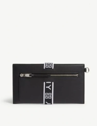 Shop Givenchy 4g Leather Pouch In Black
