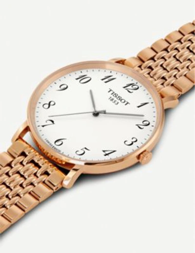 Shop Tissot T1096103303200 Everytime Stainless Steel Case With Rose Gold Pvd Coating Watch