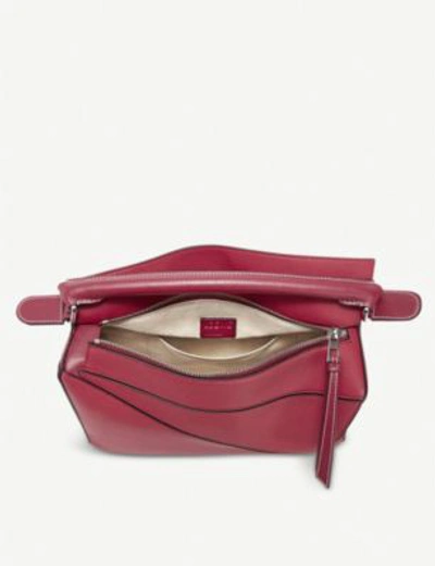 Shop Loewe Puzzle Medium Leather Shoulder Bag In Raspberry