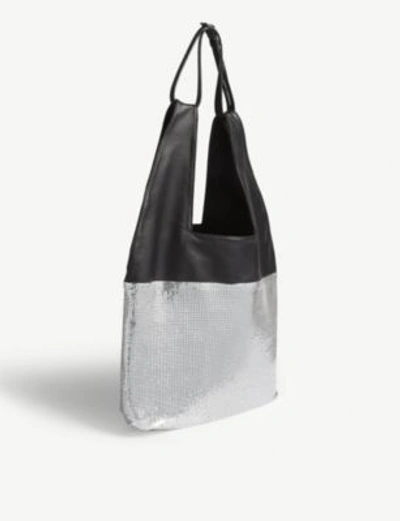 Shop Paco Rabanne Mesh Hobo Bag In Silver Black