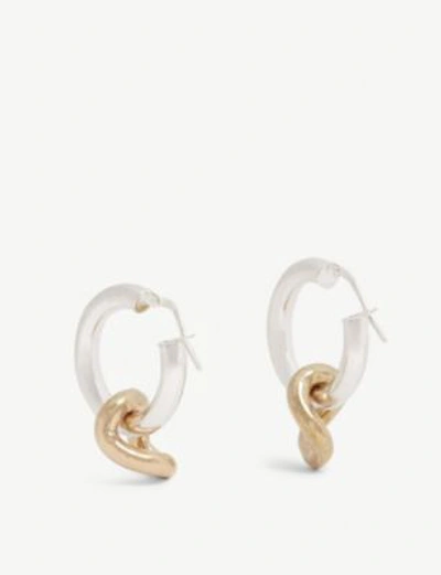Shop Laura Lombardi Onda Charm Sterling Silver And Brass Earrings