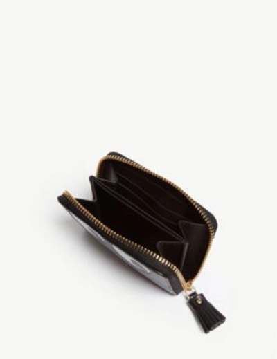 Shop Anya Hindmarch Eyes Small Zip Around Leather Purse In Black Capra