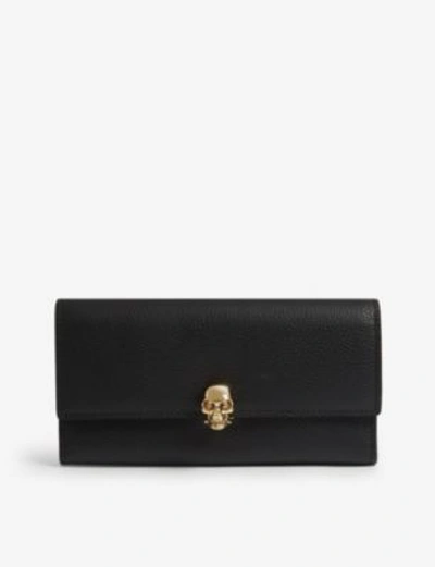 Shop Alexander Mcqueen Skull Continental Wallet In Black