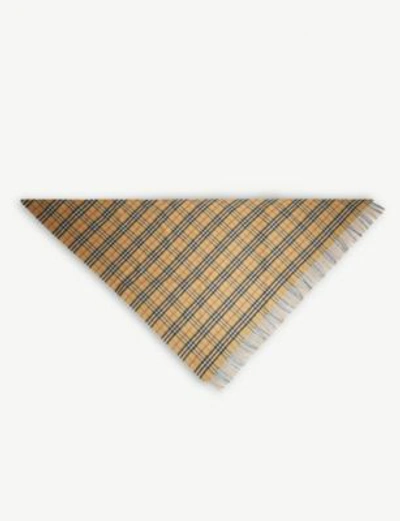 Shop Burberry Vintage Check Cashmere Scarf In Antique Yellow