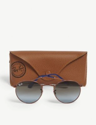 Shop Ray Ban Rb3447 Phantos-frame Sunglasses In Gold